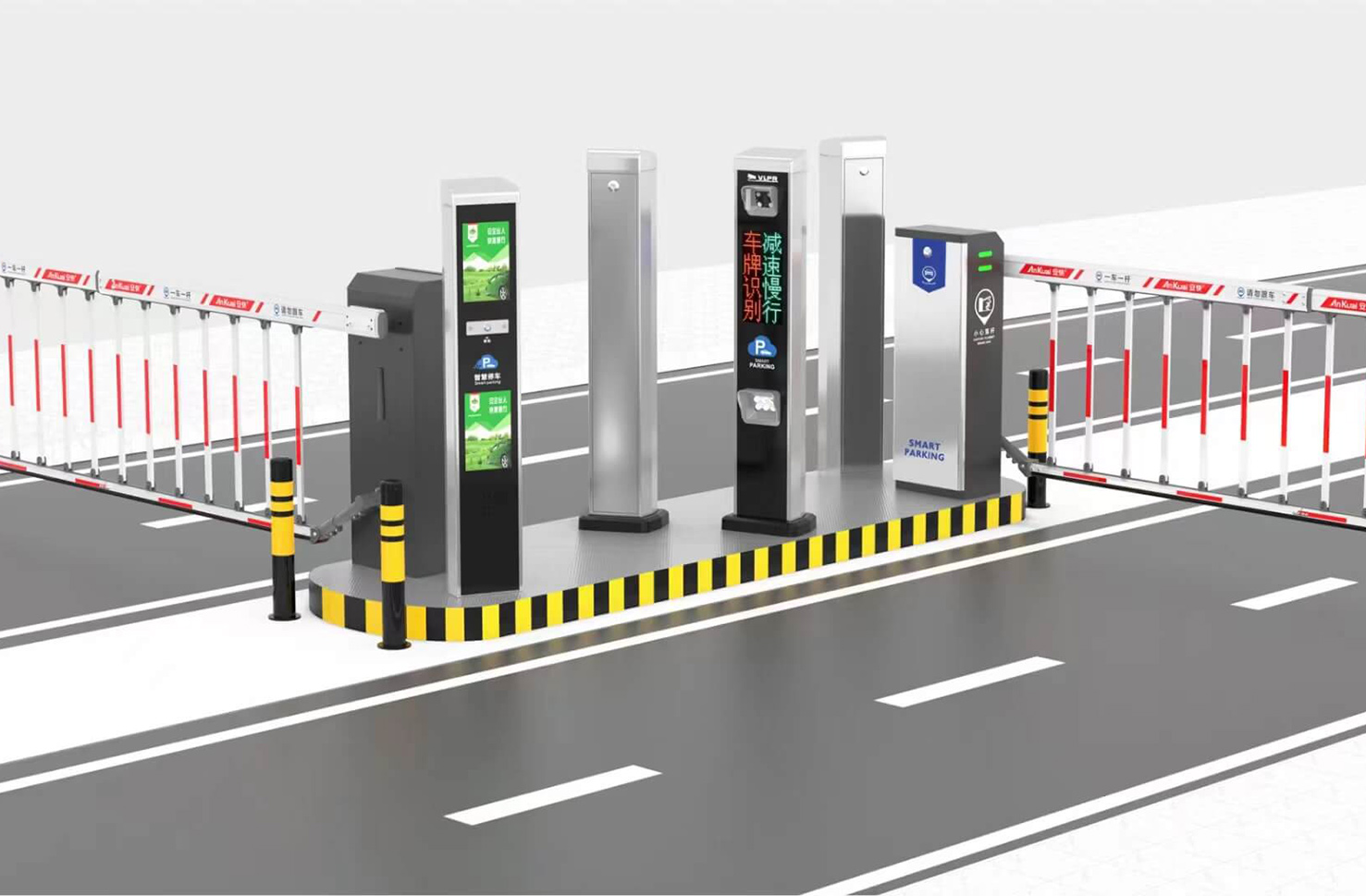 ak-d202广告道闸 ak-p809车牌识别一进一出ak-s580直杆道闸 ak-p816